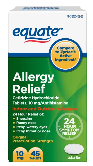 Zyrtec PB상품 Walmart Equate