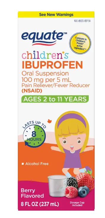 Equate Kids 이부프로펜 시럽 월마트 PB상품