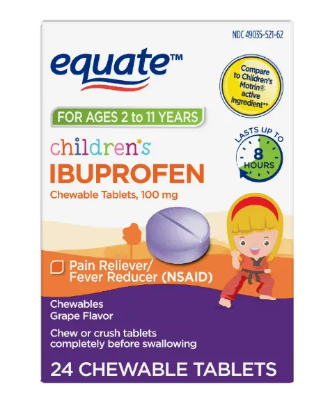 Equate Kids 이부프로펜 타블렛 월마트 PB상품