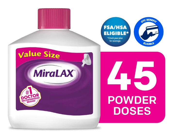 MiraLax 7, 14, 20, 30, 45 Doses 등 다양하게 있음